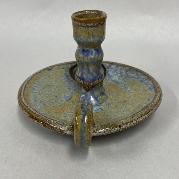 Mexico Pottery Chamber Candle Holder Signed NETZI Hand Crafted Home Decor - Read - Picture 2 of 10